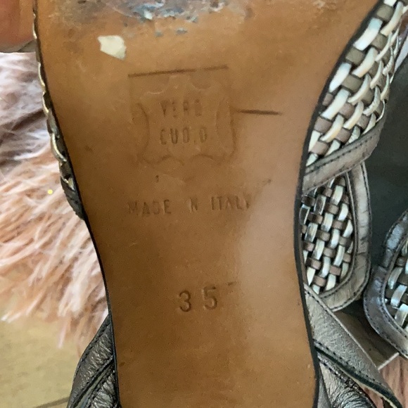 Vintage peep toe sandal heels - Picture 4 of 6